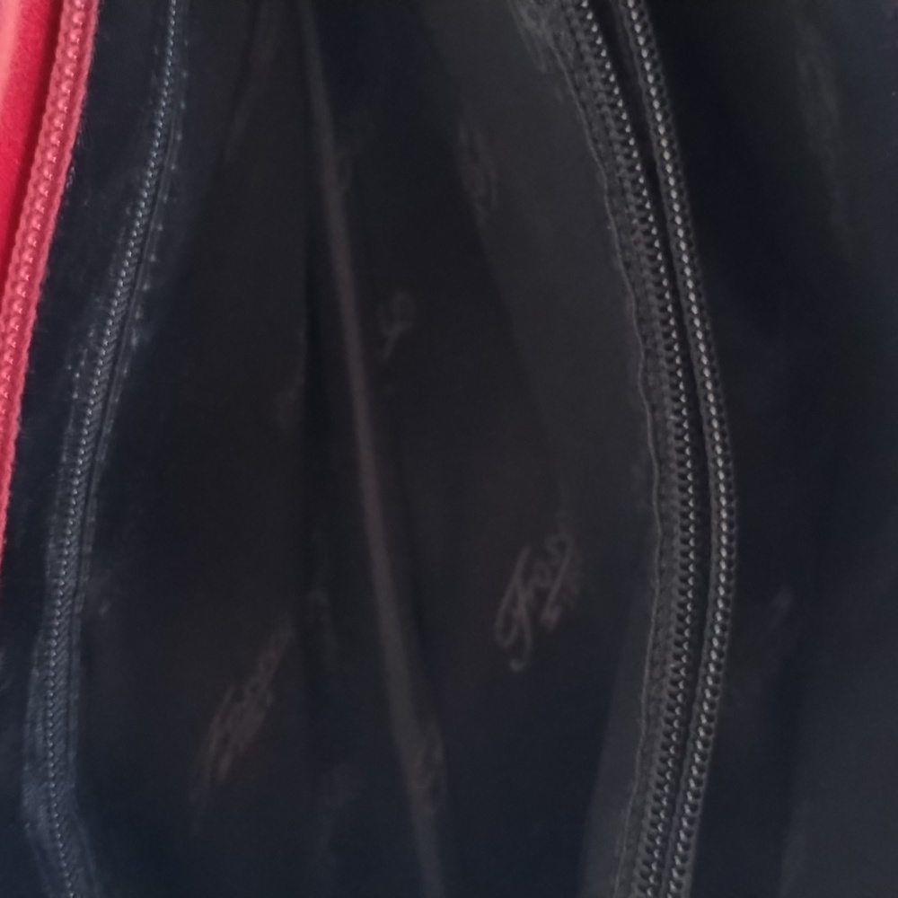 Fossil Red Leather Sedona Saddle Bag Satchel Two Handle Purse - Picture 4 of 13